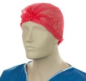 MPH POLYPROPYLENE CRIMP HATS RED 530MM WIDE 12GSM BOX  1000