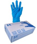 PREMIUM DISPOSABLE NITRILE GLOVES POWDER FREE SKY BLUE X LARGE 240MM CUFF BOX  100 MPH