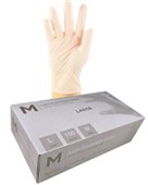 LATEX GLOVES POWDER FREE WHITE LARGE 240MM CUFF PACK  100 MPH