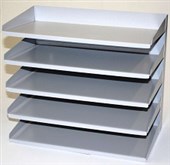 FLUTELINE DOCUMENT TRAY SLOPING 5 TIER METAL GREY
