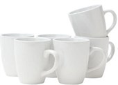 LIVING  CO ESSENTIALS MUG 6 PACK WHITE