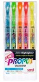 UNI PROPUS WINDOW DOUBLEENDED HIGHLIGHTER 40MM06MM 5 PACK