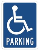 SAFETY SIGN WHEELCHAIR PARKING 225MM WIDE X 300MM H