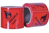 MESSAGE LABEL ON A ROLL FLAMMABLE GAS 21 500  ROLL 96 X 100MM X 50M