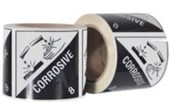 MESSAGE LABEL ON A ROLL CORROSIVE 8 500  ROLL 96 X 100MM X 50M