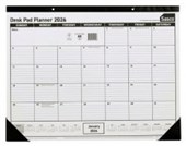 SASCO 2026 DESK PAD PLANNER 430 X 555MM BLACK  WHITE