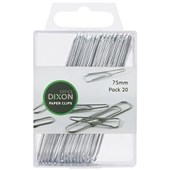 PAPER CLIPS ROUND 75MM PACK OF 20 DIXON