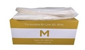 MPH FP COMPOSTABLE BIN LINER 60L WHITE 650MM X 900MM X 30MU PACK  25