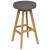 KNIGHT LUNA BUTTON BARSTOOL STONE GREY