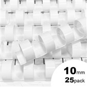 GBC PLASTIC BINDING COMB ROUND 21 LOOP 10MM A4 WHITE PACK 25