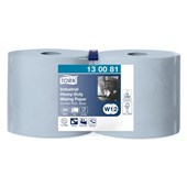 TORK 130081 W1 PAPER TOWEL WIPING PAPER INDUSTRIAL HEAVY DUTY COMBI ROLL 3 PLY W235MM X L119M BLUE CTN 2