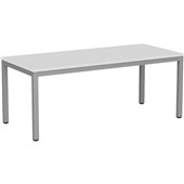 KNIGHT CUBIT DESK W1800 X D800 X H730MM SILVER FRAME WHITE TOP