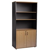 FIRSTLINE WALL UNIT W900 X D450 X H1800 MM BEECH AND IRONSTONE