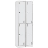 PRECISION CLASSIC STORAGE LOCKER 2 TIER BANK OF 2 W750 X D457 X H1800MM WHITE SATIN