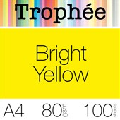 TROPHEE COLOURED PAPER A4 80GSM BRIGHT YELLOW PACK 100
