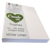 TROPHEE COLOURED PAPER A4 240GSM WHITE LINEN PACK 100