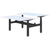 SUMMIT II 2 POD ELECTRIC DESK W1500 X D800 X H6151255MM BLACK FRAME SNOWDRIFT