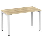 KNIGHT CUBIT DESK W1200 X D600 X H730MM WHITE FRAME ATLANTIC OAK TOP