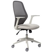 MONDO SOHO TASK MESH CHAIR WHITE WITH ARMS LIGHT GREY