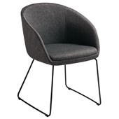 EDEN ARIA BLACK SLED BASE KEYLARGO FABRIC UPHOLSTERY