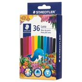 STAEDTLER LUNA FIBRE TIP PEN ASSORTED COLOURS BOX 36