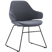 KONFURB ORBIT MID BACK SLED BASE CHARCOAL FABRIC