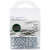 PAPER CLIPS 31MM ROUND PACK 200 DIXON