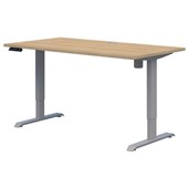 ACCENT RAPID ELECTRIC DESK 1500X800MM SILVER FRAME CLASSIC OAK TOP