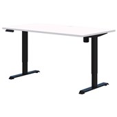 ACCENT RAPID ELECTRIC DESK 1500X800MM BLACK FRAME SNOW VELVET TOP