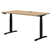 RAPID PREMIUM ELECTRIC DESK 1800 x 800MM CLASSIC OAK TOP BLACK BASE
