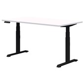 RAPID PREMIUM ELECTRIC DESK 1800 x 800MM SNOW VELVET TOP BLACK BASE