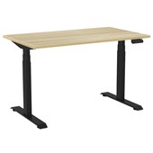 KNIGHT HAVEN ELECTRIC DESK W1200 X D700 X H6301280MM BLACK FRAME ATLANTIC OAK TOP