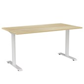KNIGHT HAVEN DESK W1500 X D800 X H740MM WHITE FRAME ATLANTIC OAK TOP