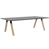 KNIGHT LIGNA BOARDROOM TABLE W2400 X D1200MM BLACK TOP OAK LEGS