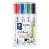 STAEDTLER 351 LUMOCOLOR WHITEBOARD MARKER CHISEL ASSORTED WALLET 4