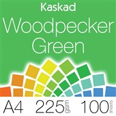 KASKAD COLOURED PAPER A4 225GSM WOODPECKER GREEN PACK 100