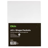 OKIN LSHAPED POCKET A3 CLEAR PACK 6