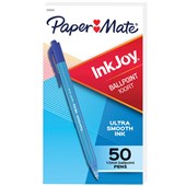 PAPERMATE INKJOY BALLPOINT PEN 100RT RETRACTABLE MEDIUM 10MM BLUE BOX 50