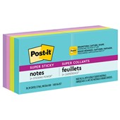 POSTIT 6228SSMIA SUPER STICKY NOTES 48 X 48MM SUPERNOVA NEONS PACK 8