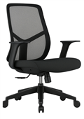 HORIZON OFFICE CHAIR HIGH BACK 1 LEVER WITH ARMS MESH BLACK