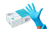 TASMAN DISPOSABLE NITRILE GLOVE POWDER FREE SKY BLUE LARGE BOX  100