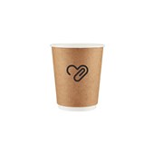 12OZ DOUBLE WALL KRAFT HEART PE PAPER CUPS 355ML 90MM DIA PACK  25
