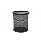 METAL MESH ROUND PENCIL HOLDER CUP BLACK