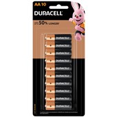 DURACELL COPPERTOP BATTERY ALKALINE MN1500B10 SIZE AA PACK 10