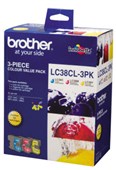 BROTHER LC38CL3PK INK CARTRIDGE VALUE PACK CYANMAGENTAYELLOW