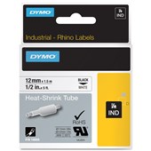 DYMO SD18055 RHINO INDUSTRIAL HEAT SHRINK TUBING 12MM BLACK ON WHITE