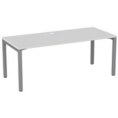 KNIGHT CUBIT DESK W1800 X D800 X H730MM SILVER FRAME WHITE TOP