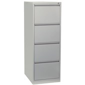 FIRSTLINE FILING CABINET 4 DRAWER W470 X D620 X H1320MM SILVER GREY