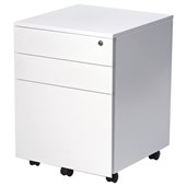 FIRSTLINE MOBILE 2 DRAWER 1 FILE W460 X D472 X H610MM WHITE SATIN