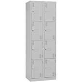 PRECISION CLASSIC STORAGE LOCKER 4 TIER BANK OF 2 W600 X D457 X H1800MM WHITE SATIN